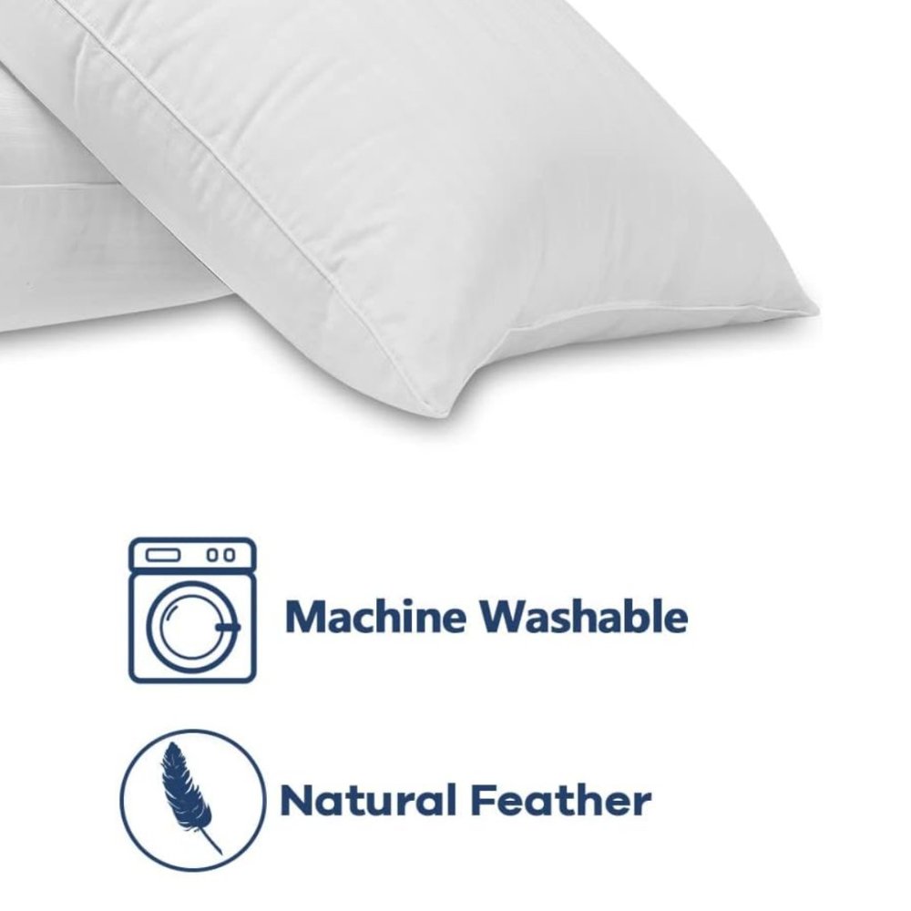 Downluxe Goose Feather Down Pillow 20" x 28" Queen - Picture 7 of 12